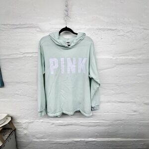 Victoria's Secret Pink Everyday Lounge Campus Pullover Hoodie Mint  Sz L